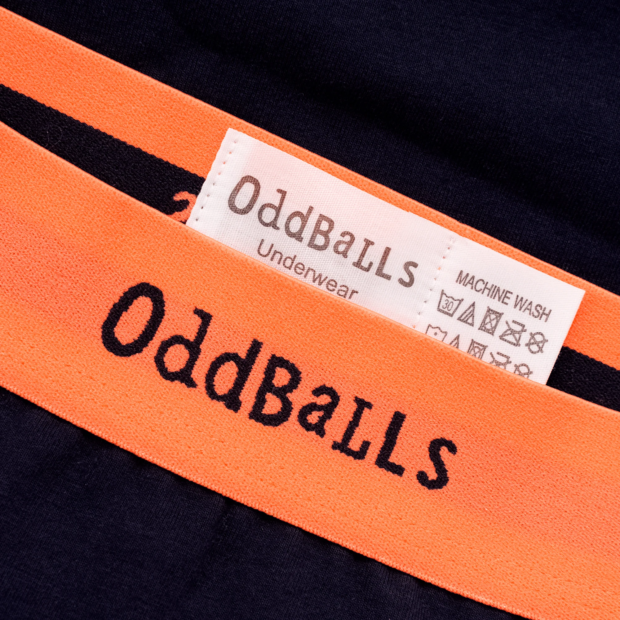 Navy & Coral - Mens Cotton Boxer Shorts - Image 3
