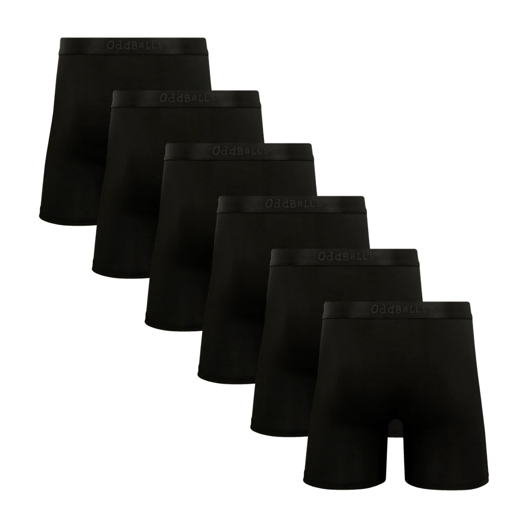 Stealth Black Bundle - Mens Bamboo Boxer Shorts 6 Pack - Image 5