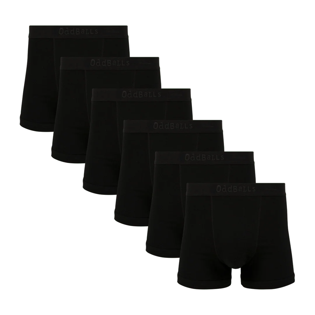 Stealth Black Bundle - Mens Boxer Shorts 6 Pack