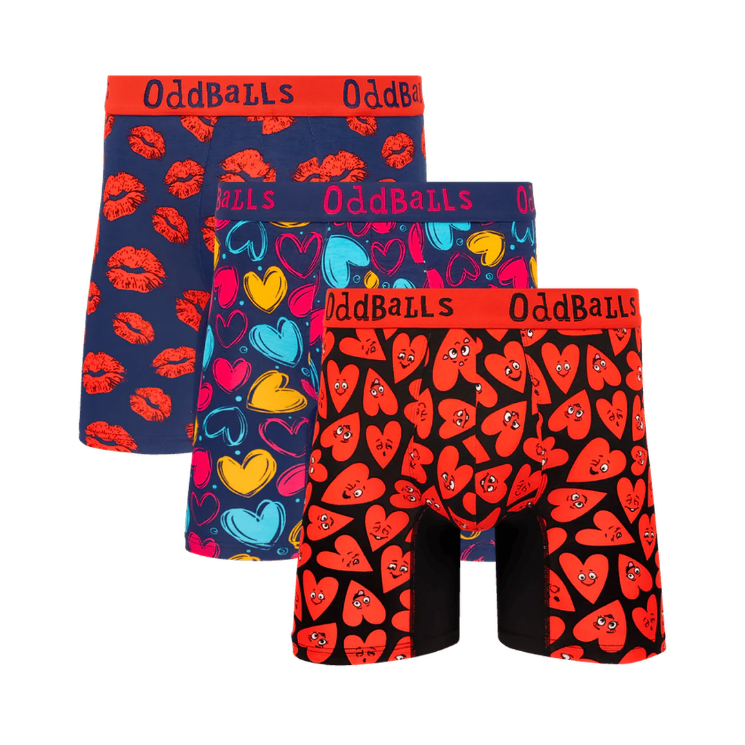 Valentine's Day Bundle - Mens Bamboo Boxer Shorts 3 Pack
