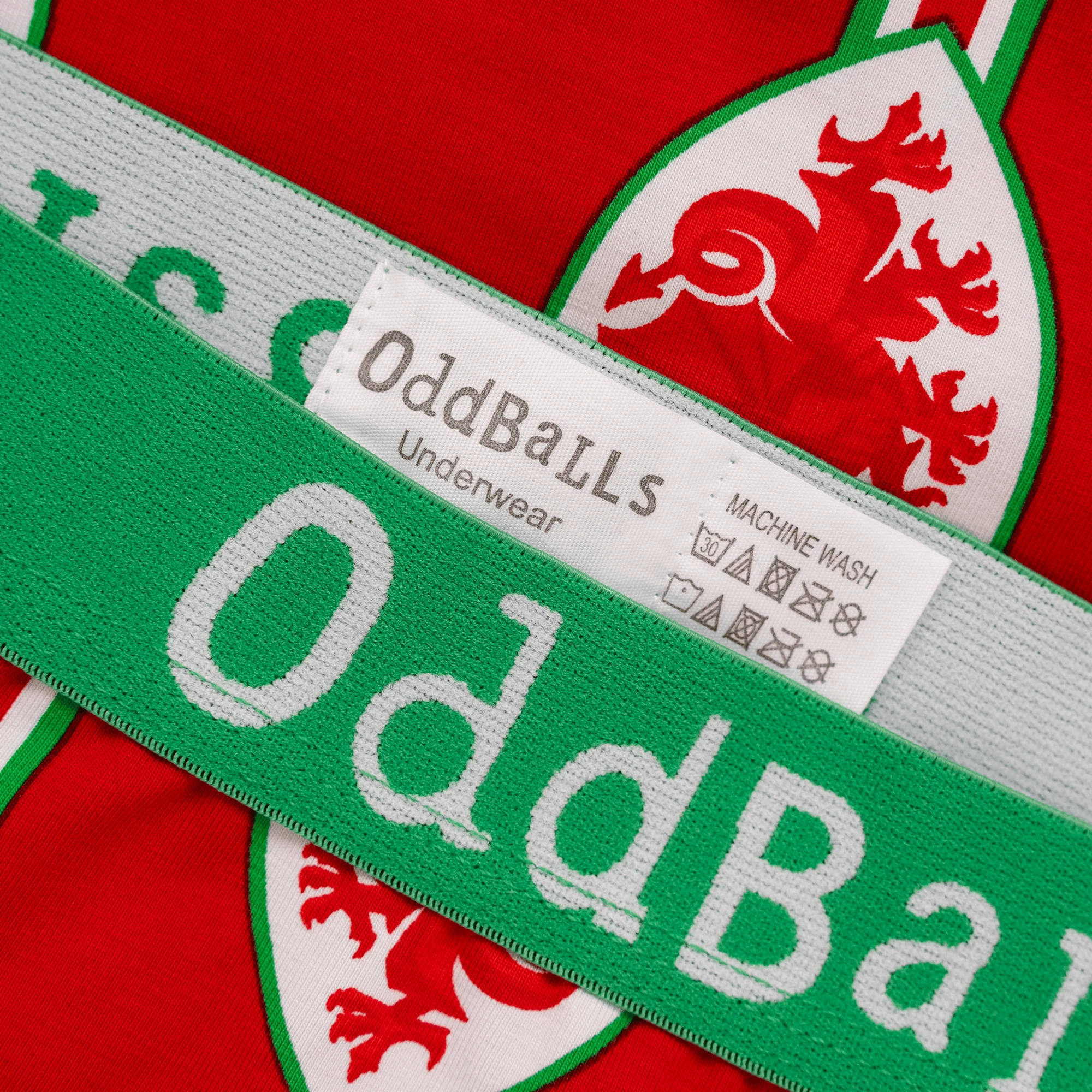 FA Wales Red & Green - Mens Cotton Boxer Shorts - Image 3