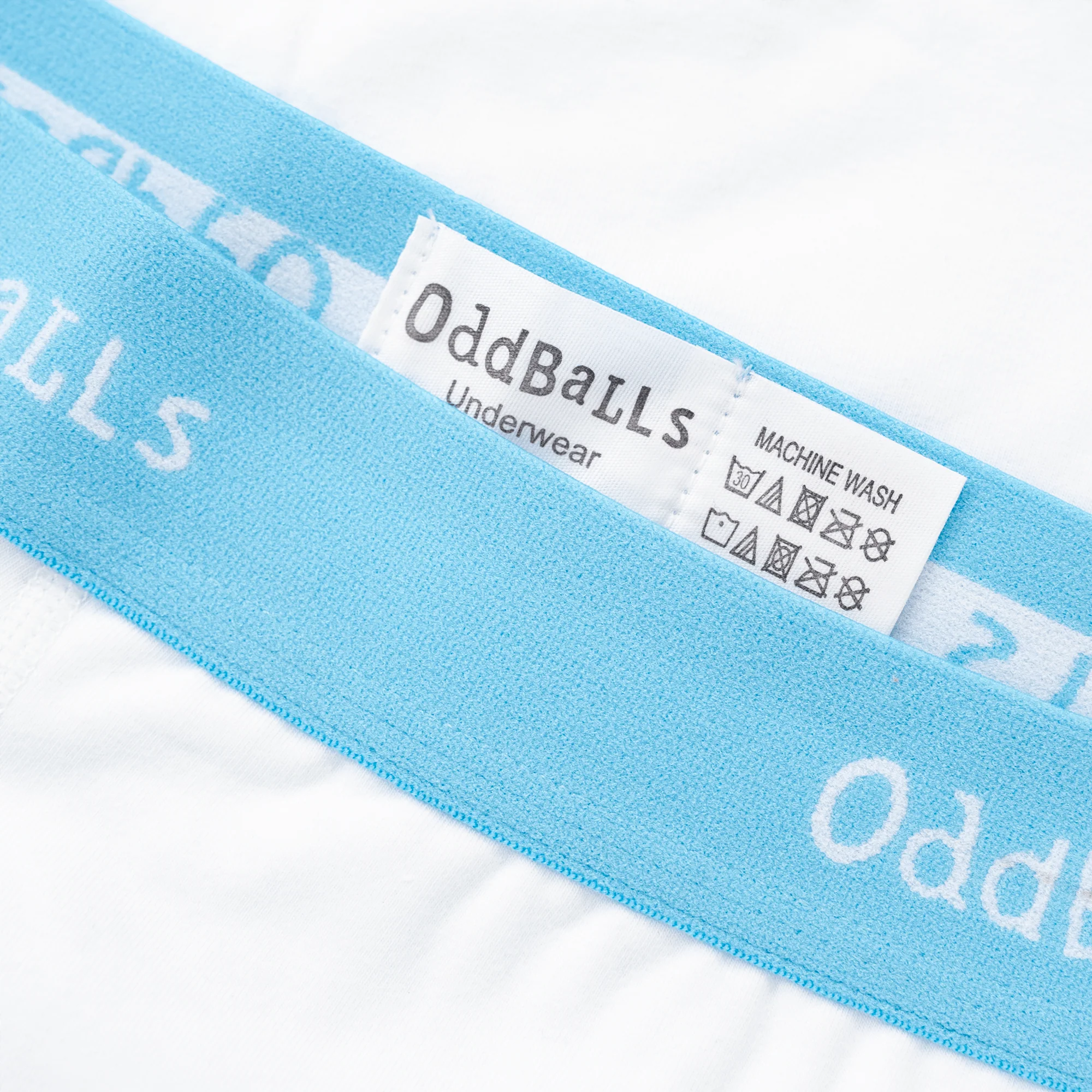 White & Blue - Mens Cotton Boxer Shorts - Image 3